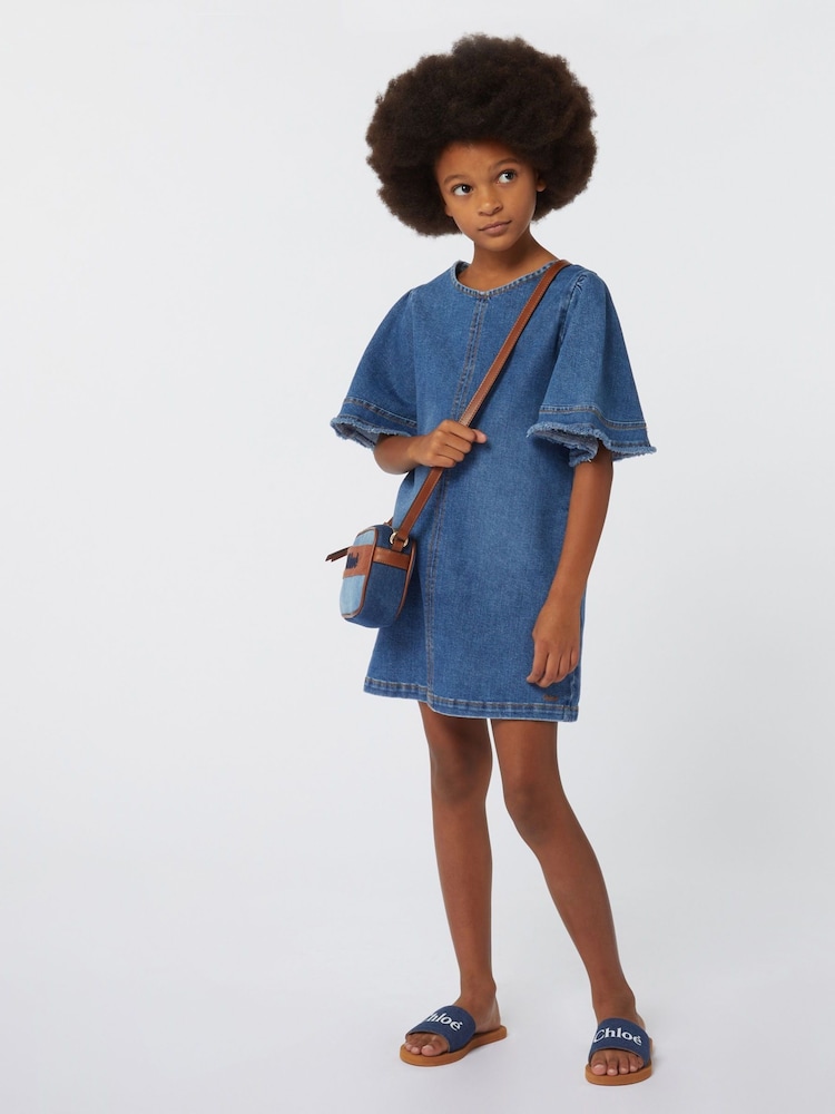 Chloé Blue Denim Logo Cross-Body Bag - Image 5 of 5