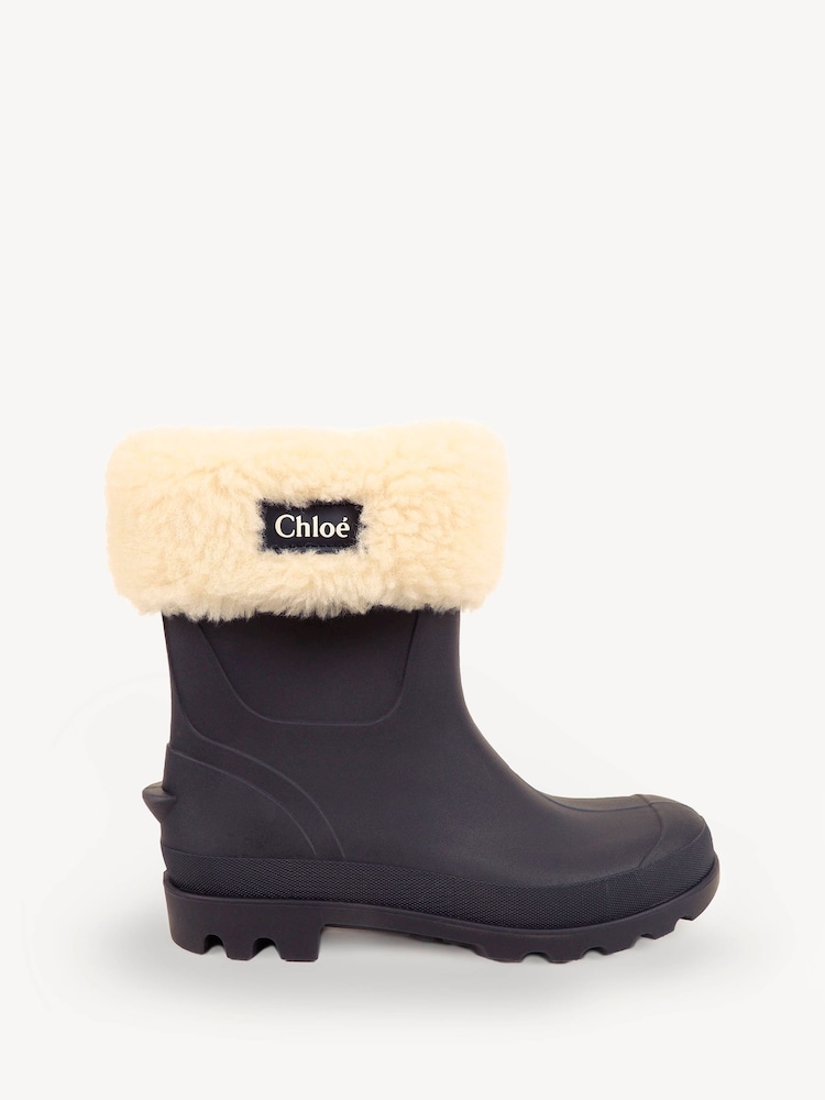 Chloé Blue Sherpa Fleece Lined Logo Wellies - Image 1 of 7