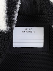 Marc Jacobs All Over Logo Faux Shearling Black Backpack - Image 8 of 9