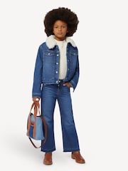 Chloé Blue Wide Leg Denim Jeans With Logo - Image 3 of 3