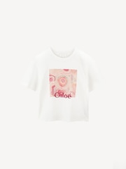 Chloé Shirt Sleeve Printed Logo White T-Shirt - Image 1 of 3