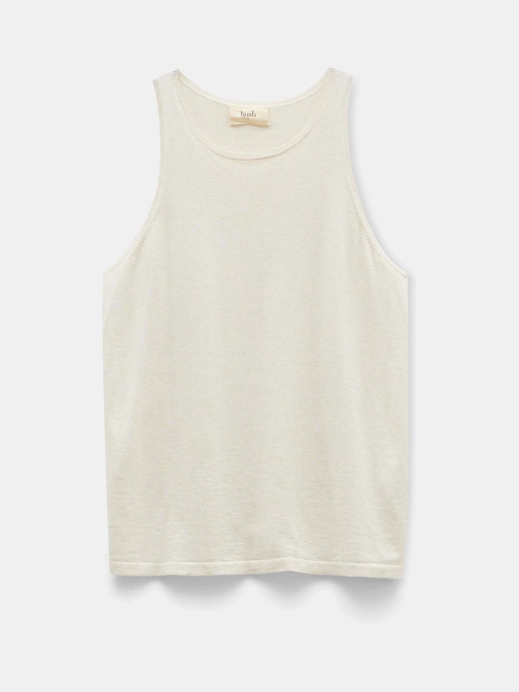 Hush White Jada Fine Gauge Knitted Tank Top - Image 4 of 4