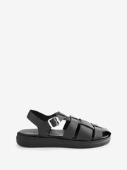 Hush Black Brisa Leather Sandals - Image 1 of 5