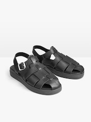 Hush Black Brisa Leather Sandals - Image 2 of 5
