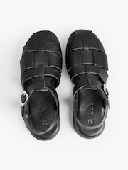 Hush Black Brisa Leather Sandals - Image 3 of 5