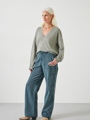 Hush Grey Beatrice Soft Utility Trousers - Image 1 of 5