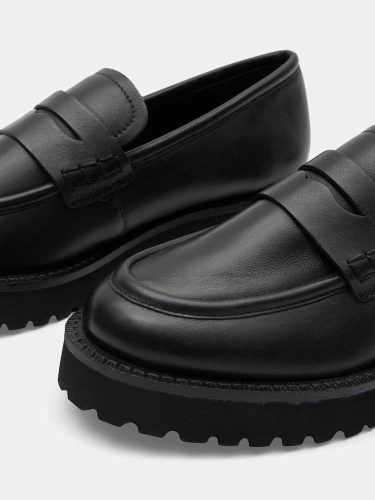 Hush Black Blake Cleated Leather Loafers - Image 4 of 4 Hush Black Blake Cleated Leather Loafers - Image 4 of 4