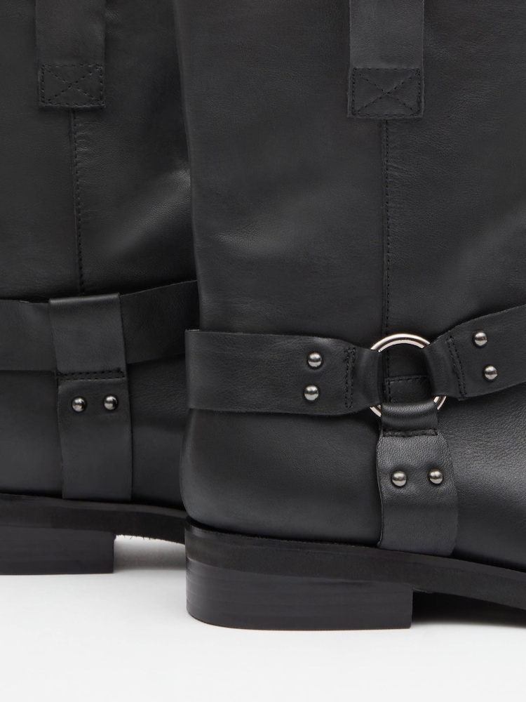 Hush Black Oakley Biker Boots - Image 4 of 4