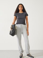 Hush Grey Ava Fitted 100% Cotton Slub T-Shirt - Image 2 of 5