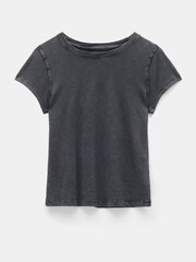 Hush Grey Ava Fitted 100% Cotton Slub T-Shirt - Image 5 of 5