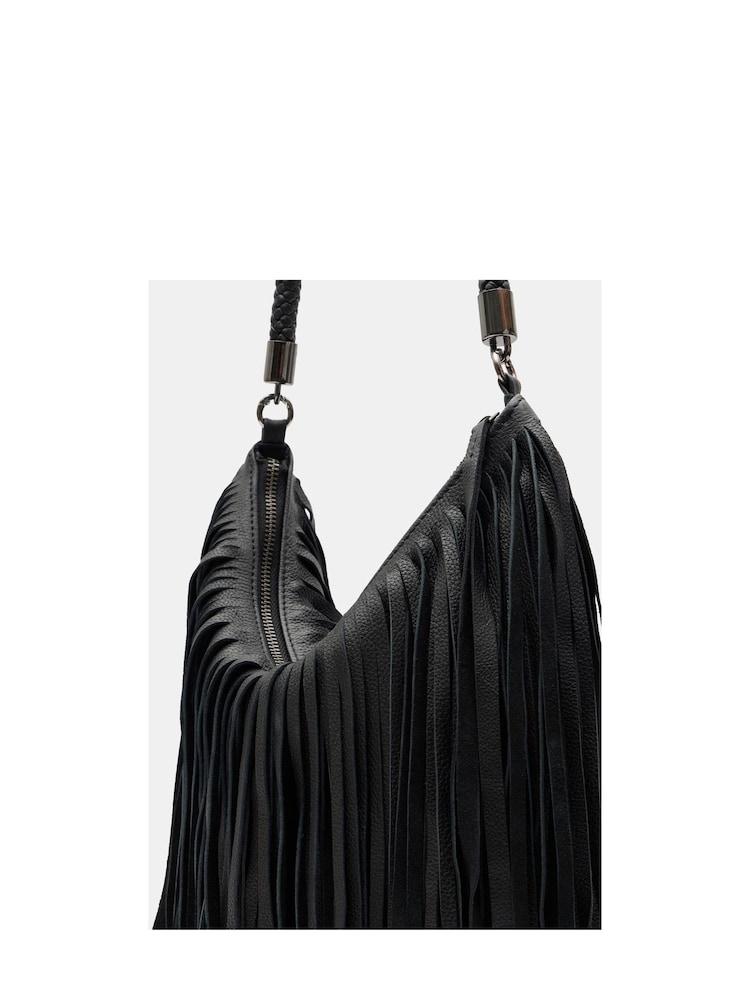 Hush Black Anderson Fringe Shoulder Bag - Image 5 of 5