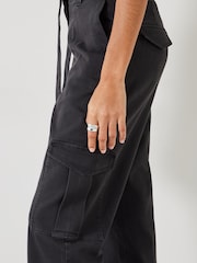Hush Black High Waist Belted Trousers - Image 3 of 8