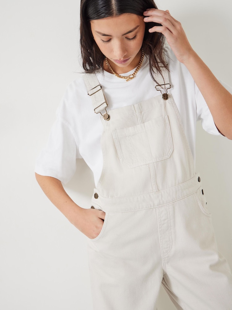 Hush Cream Maya Relaxed Straight Leg Dungarees - Image 1 of 4