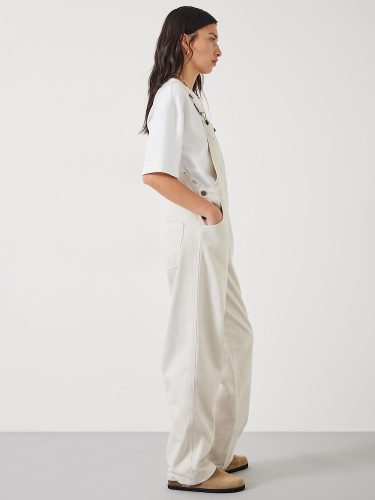 Hush Cream Maya Relaxed Straight Leg Dungarees - Image 2 of 4