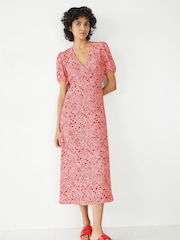 Hush Red Juliette Midi Tea Dress - Image 1 of 5