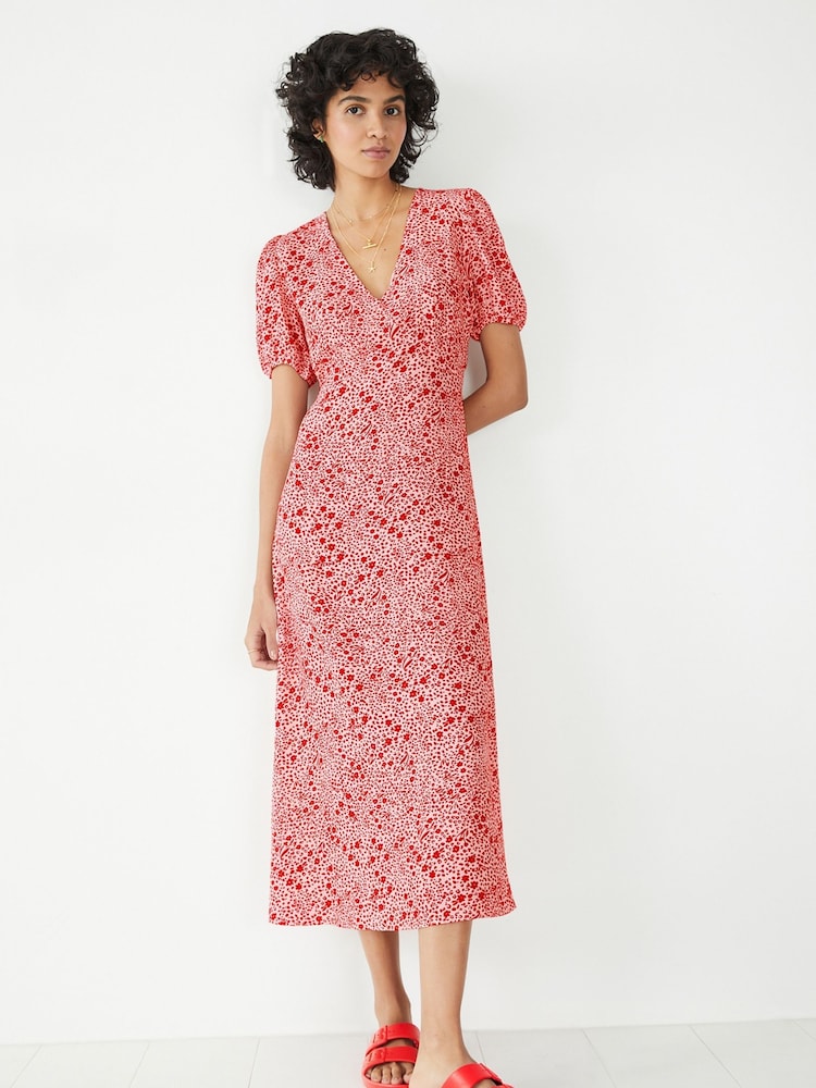 Hush Red Juliette Midi Tea Dress - Image 1 of 5