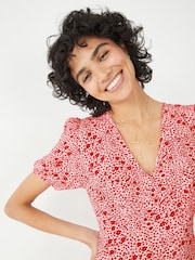Hush Red Juliette Midi Tea Dress - Image 4 of 5