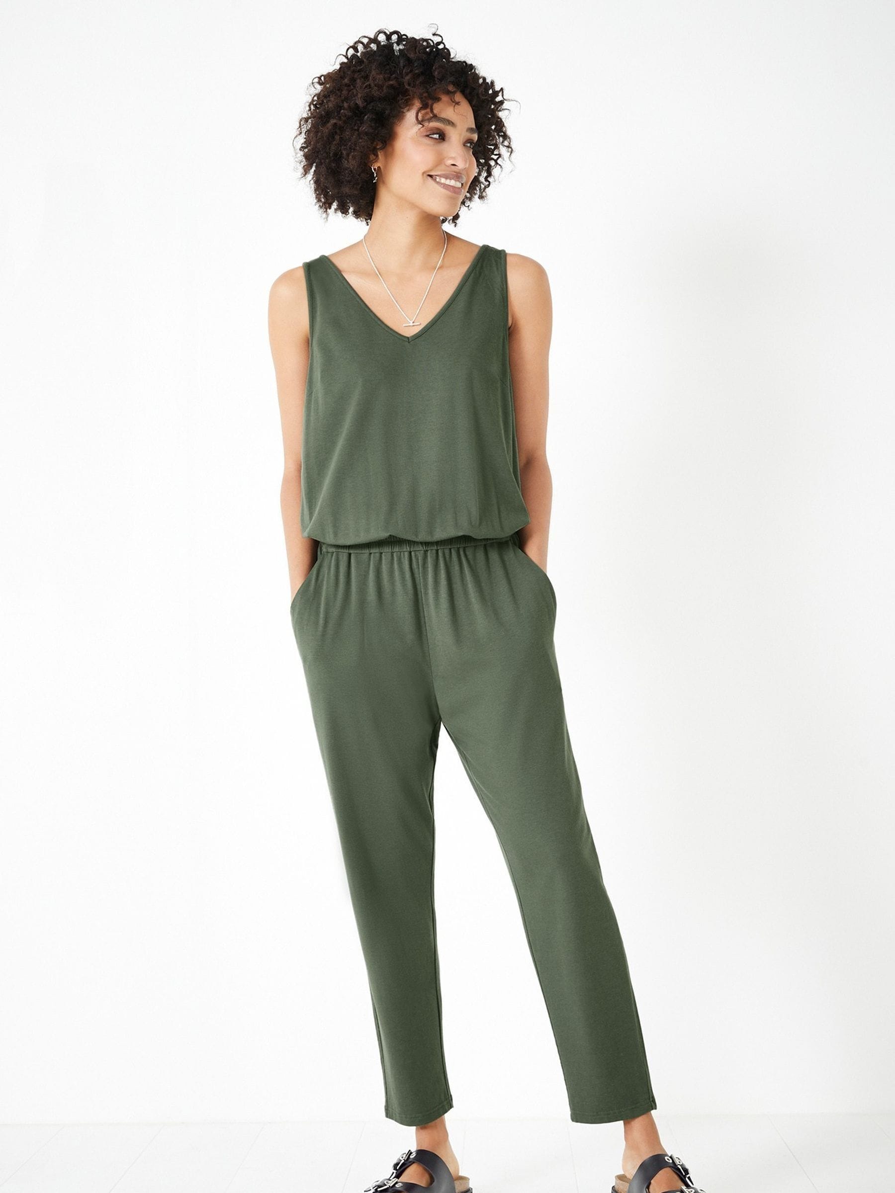Buy Hush Green Cropped Jersey Jumpsuit from Next USA