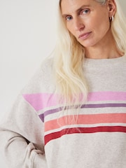Hush Cream Eden Stripe Oversized Sweatshirt - Image 3 of 4