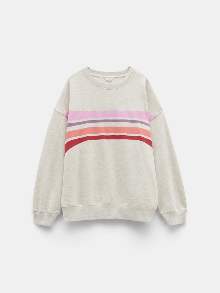 Hush Cream Eden Stripe Oversized Sweatshirt - Image 4 of 4