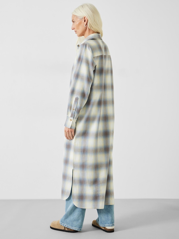 Hush Cream Aida Check Midi Dress - Image 2 of 4 Hush Cream Aida Check Midi Dress - Image 2 of 4