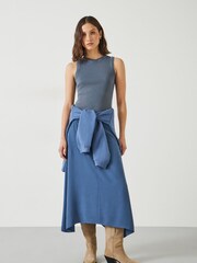Hush Purple Layla Textured Midi Skirt - Image 1 of 5