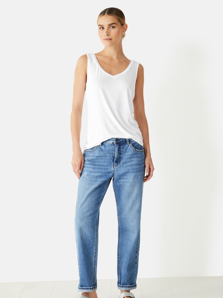 Hush White Sally V-Neck Jersey Vest Top - Image 2 of 6