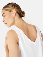 Hush White Sally V-Neck Jersey Vest Top - Image 4 of 6