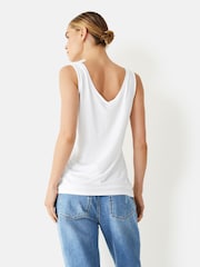 Hush White Sally V-Neck Jersey Vest Top - Image 5 of 6