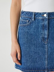 Hush Blue 100% Cotton Saachi Denim Mini Skirt - Image 4 of 5