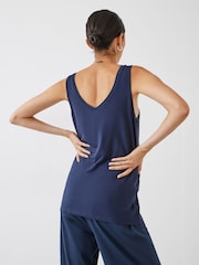 Hush Blue Sally V-Neck Jersey Vest Top - Image 2 of 4