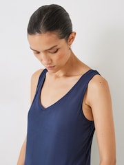 Hush Blue Sally V-Neck Jersey Vest Top - Image 3 of 4