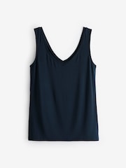 Hush Blue Sally V-Neck Jersey Vest Top - Image 4 of 4
