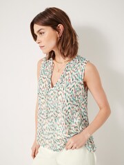 Hush Blue Isabel Pleated Tank Top - Image 1 of 5