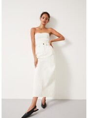 Hush Cream Jaz Denim Maxi Skirt - Image 3 of 5