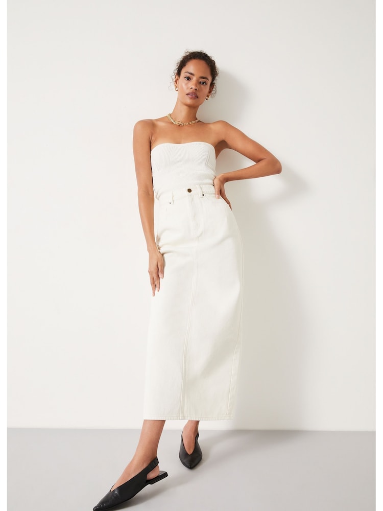 Hush Cream Jaz Denim Maxi Skirt - Image 3 of 5