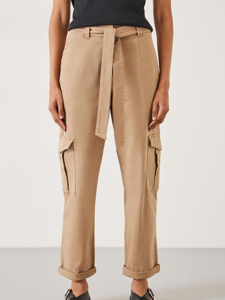 Hush Brown High Waist Belted Trousers - Image 2 of 5