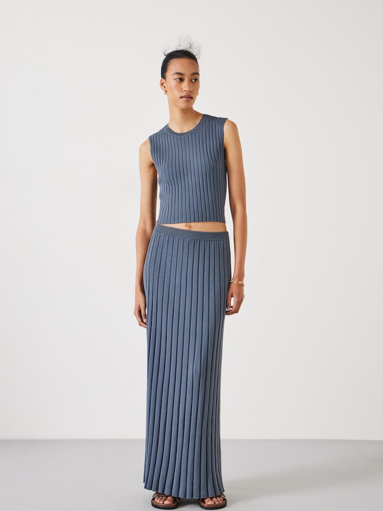 Hush Grey Mazey Wide Rib Knitted Skirt - Image 1 of 5