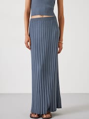 Hush Grey Mazey Wide Rib Knitted Skirt - Image 2 of 5