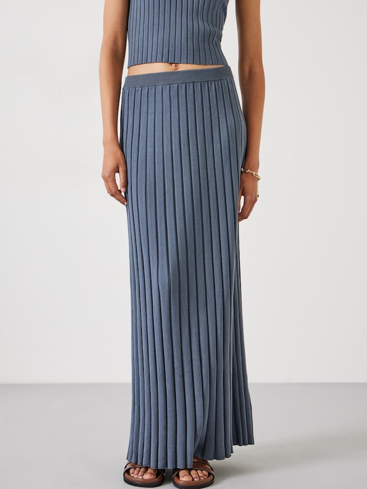 Hush Grey Mazey Wide Rib Knitted Skirt - Image 2 of 5