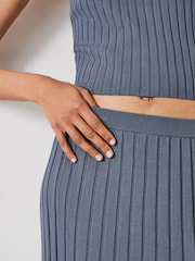 Hush Grey Mazey Wide Rib Knitted Skirt - Image 4 of 5