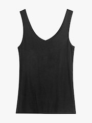 Hush Black Sally V-Neck Jersey Vest Top - Image 5 of 5