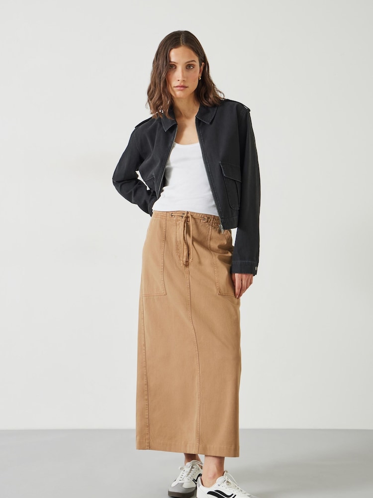 Hush Nude 100% Cotton Kristen Cargo Maxi Skirt - Image 1 of 5