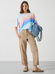 Hush Blue Tullie Ombre Stripe 100% Cotton T-Shirt - Image 1 of 3