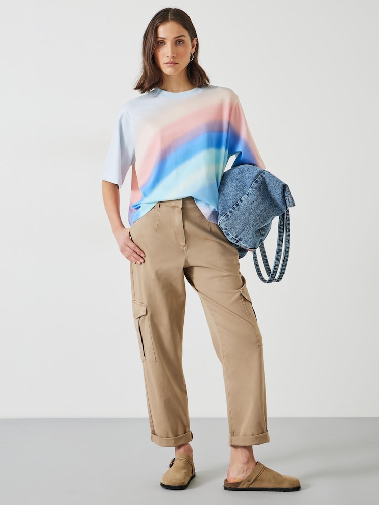 Hush Blue Tullie Ombre Stripe 100% Cotton T-Shirt - Image 1 of 3