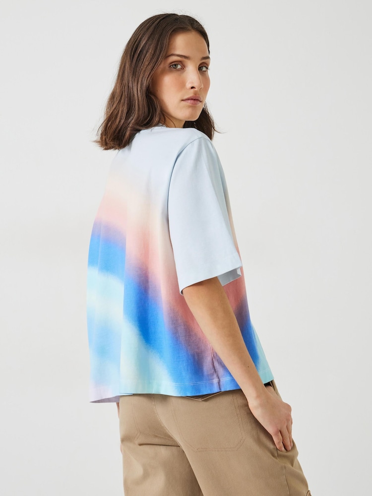 Hush Blue Tullie Ombre Stripe 100% Cotton T-Shirt - Image 2 of 3
