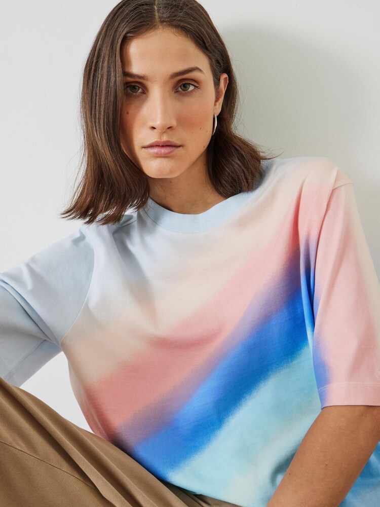 Hush Blue Tullie Ombre Stripe 100% Cotton T-Shirt - Image 3 of 3