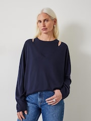 Hush Kitty Super Easy Lässiger Pullover mit V-Ausschnitt - Bild 3 von 5