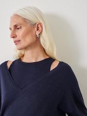 Hush Kitty Super Easy Lässiger Pullover mit V-Ausschnitt - Bild 4 von 5