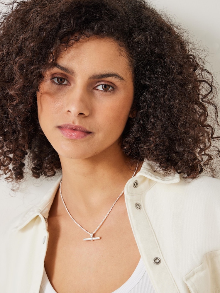 Hush Silver Harlow T-Bar Necklace - Image 2 of 5